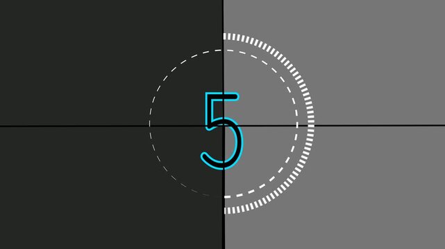 10 to 1 Countdown UX Timer. Circular UX alpha element for transparency counting down from ten to one with multiple circle animation