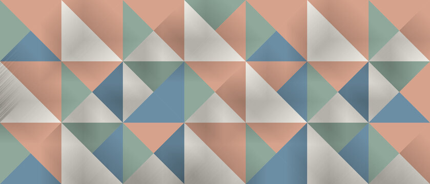 Colorful blue pink grey geometric triangle pattern