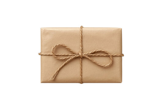 Distinctive kraft paper parcel tied with twine as a versatile graphic element