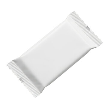 White snack wrapper packaging isolated transparent background isolated on transparent background