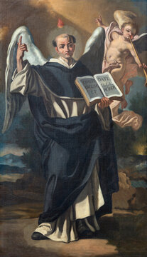 Maiori - The baroque painting of St. Vincent Ferrer in the church Chiesa di San Domenico by unknown artist