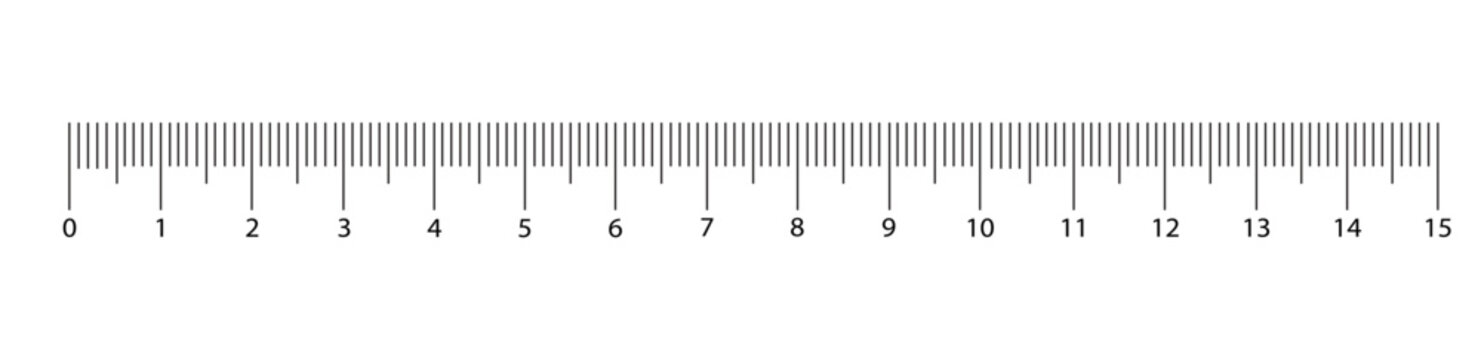 Ruler scale with markings and numbers in centimeters and millimeters units, measuring metric scale - vector