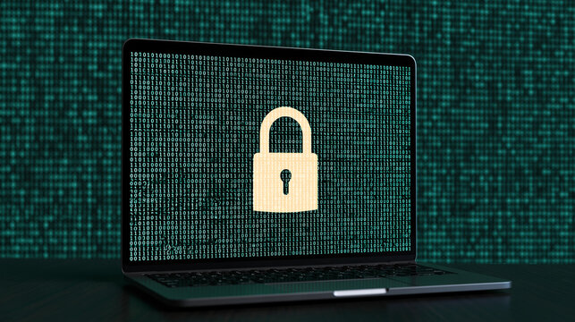 Digital illustration representing secure document management and corporate cybersecurity database technology, with copy space