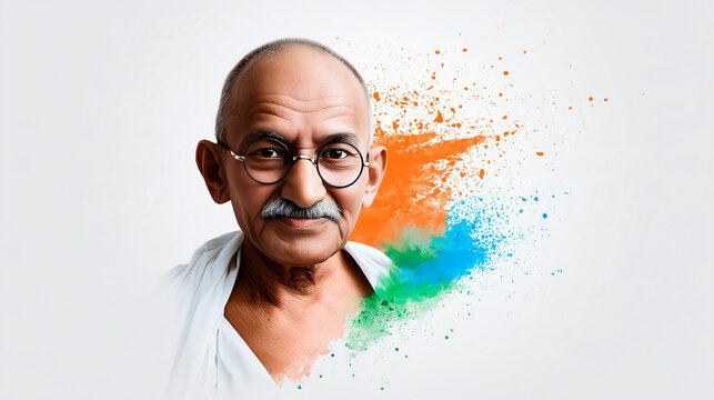 Mahatma Gandhi Portrait Greeting Banner for Gandhi Jayanti Celebration on October 2