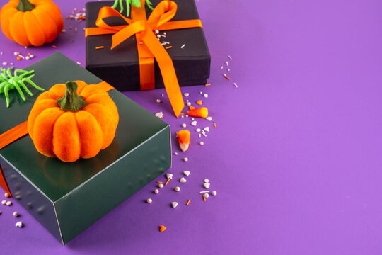 High colored bright Halloween greeting card background, Halloween party invitation or bar menu