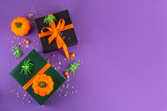 High colored bright Halloween greeting card background, Halloween party invitation or bar menu