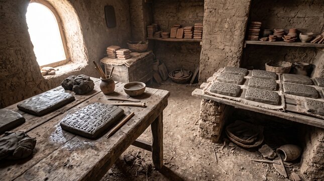 Mesopotamian clay tablet workshop