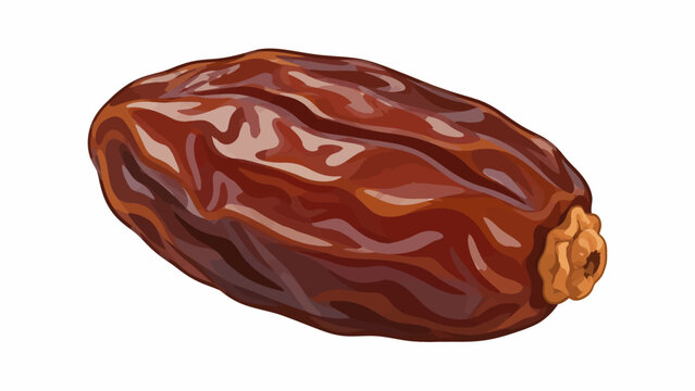 A single date fruit illustration isolated on white background