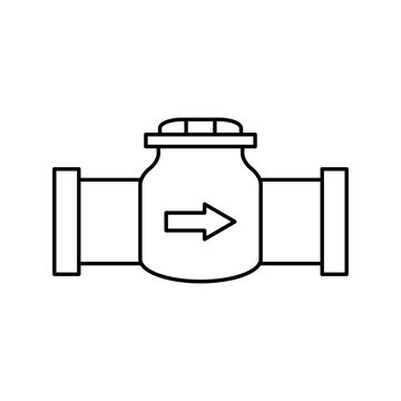 Check valve icon showing flow direction editable stroke