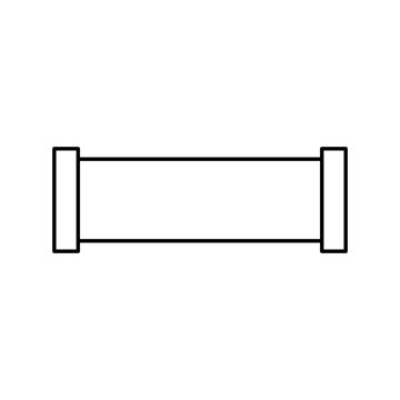 Pipe section line art icon for industrial plumbing and construction design editable stroke