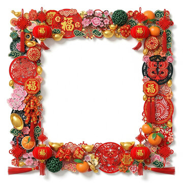 Decorative New Year Style Border Frame Ornament Festive Decoration