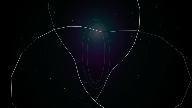 Abstract liquid chrome ribbons moving in dark space with copy space