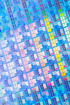 Silicon Wafers and Microcircuits,slice of semiconductor material, used in electronics for the fabrication of integrated circuits.