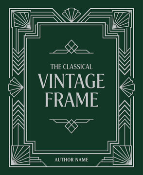 Classic Green Vintage Frame Book Cover Design Template