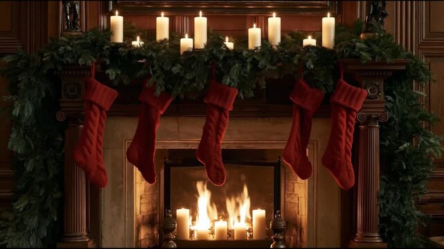 Family celebrating christmas dinner in cozy living room with copy space