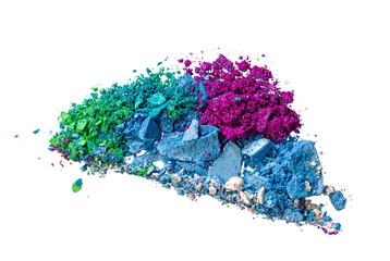 Obraz premium Colors of powdered pigments in various shades arranged on a white background