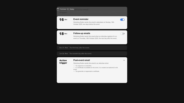 Email Marketing Automation Workflow Interface with Scheduled Campaign Triggers