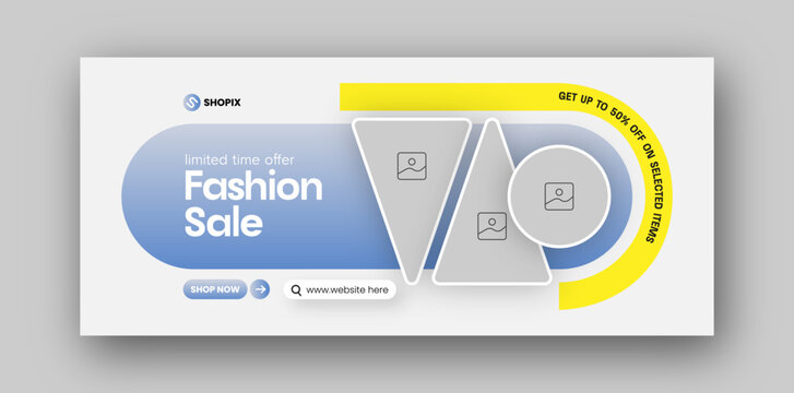  Fashion sale social media Facebook cover web banner design template