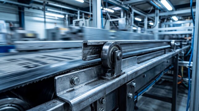 Automated Conveyor Belt System in Modern Industrial Factory