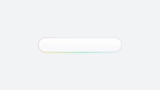 Light rounded button with soft rainbow gradient glow on white