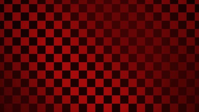 Abstract dark red and black checkerboard matrix background with diagonal moving squares. This seamless looping motion graphic is perfect for modern racing or geometric video designs.