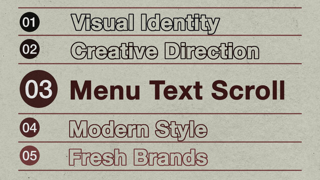 Modern Menu Text Scroll