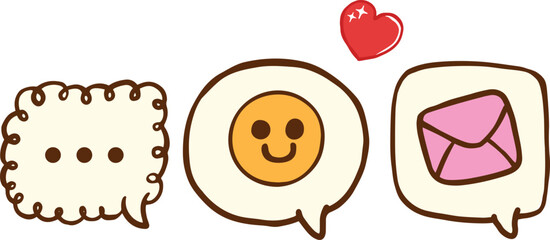 Fototapeta premium Curly Speech Bubble Hand drawn Isolated Illustration
