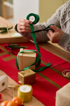 Creating festive gift wraps and decorations at home during Christmas time