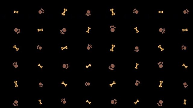 dog paw print and bone seamless pattern with cute minimalist pet vector illustration for pet shop background design