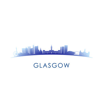 Glasgow skyline silhouette. Vector design colorful illustration