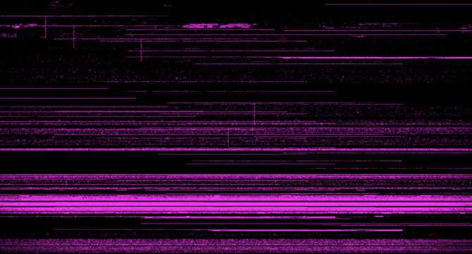 Purple Glitch Texture Background, Abstract Digital TV Signal Distortion Overlay