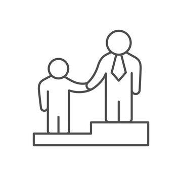 Business mentoring line outline icon