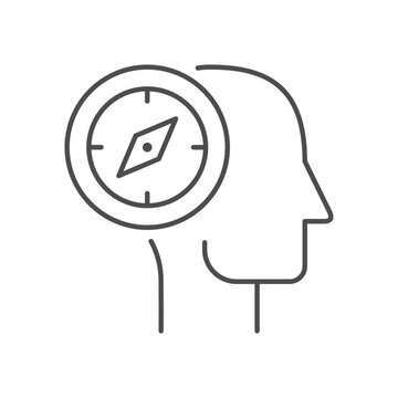 Strategic thinking line outline icon