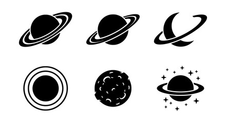 Celestial bodies including planets, moons, and stars represent space and cosmic themes. © AESAAKTER