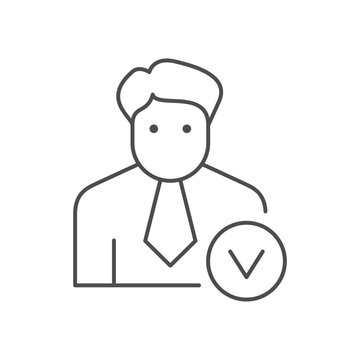 Approved person line outline icon