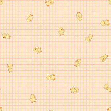 Cute Duck Pattern Seamless Background Pastel Hand Drawn Vector