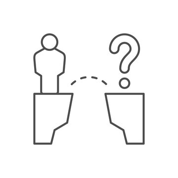 Finding solutions line outline icon