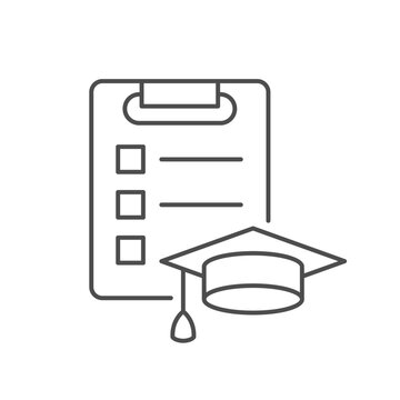 Education plan line outline icon