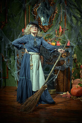 Obraz premium Confident Witch with Broom