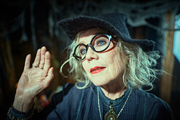 Obraz premium Curious Witch Listening