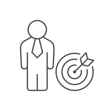 Business aim line outline icon