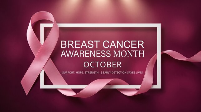breast cancer awareness month in october. Realistic pink ribbon symbol.