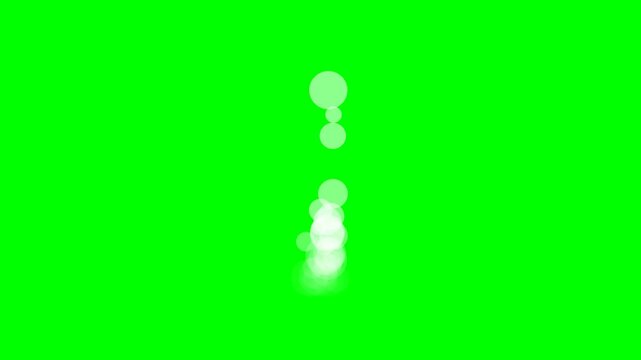 Animated Navy Blue Cartoon Rocket Flying Up with White Smoke Puffs on Green Screen