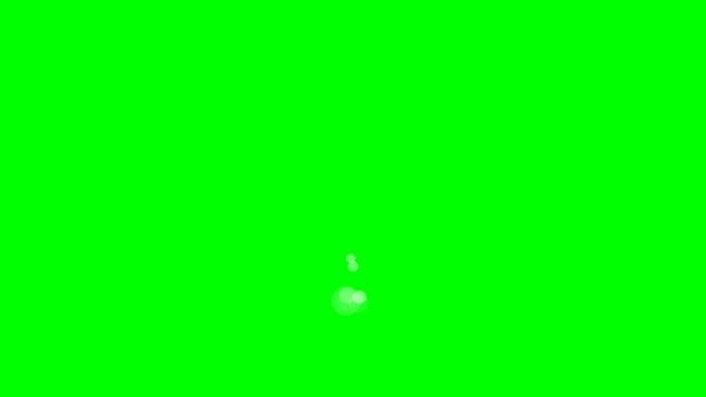 Cartoon Silver Rocket Launching Upward with Bright Flame on Green Screen Background
