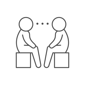 People communication line outline icon