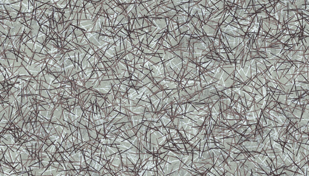 Seamless abstract pattern with chaotic intersecting line strokes on a textured background.