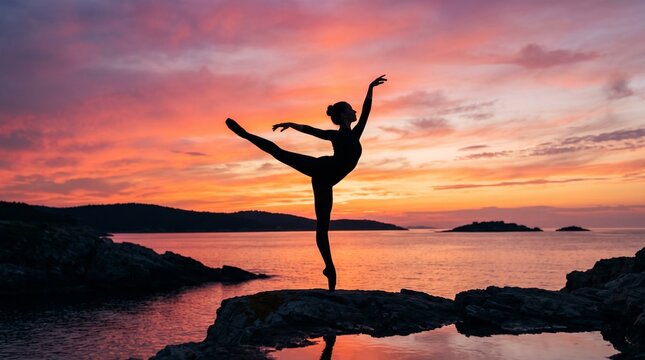silhouette of a woman dancing ballet