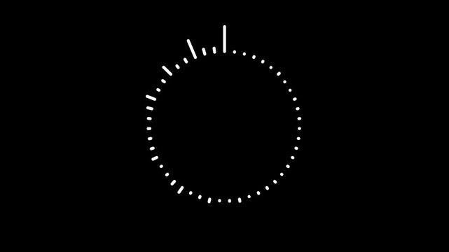Dotted ring dial beat visualizer loop isolated on a solid black stage. This circular frequency waveform element is perfect for modern tracking dashboard designs. Apply screen modes to overlay.