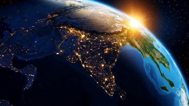 india state viewed from space orbit video