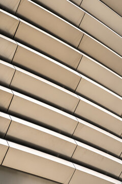 Contemporary architecture with diagonal geometric structural lines